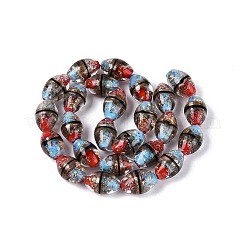 Two Tone Color Handmade Foil Glass Beads&nbsp;FOIL-Q001-01D