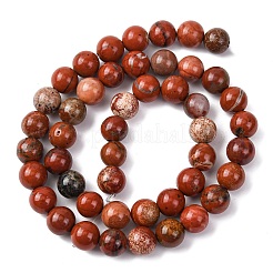 Natural Red Jasper Bead Strands&nbsp;G-R193-11-8mm
