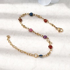 304 Stainless Steel Resin Link Chain Bracelets for Women&nbsp;BJEW-D452-01G