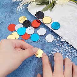 100Pcs 5 Colors Acrylic Flat Round Mirror Wall Decor&nbsp;DIY-GA0002-12