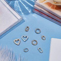 8Pcs 8 Styles Brass Spring Gate Rings&nbsp;KK-WR0001-81