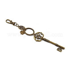 Alloy Cat Head & Flat Round with Star & Key Pendant Decorations&nbsp;HJEW-JM04093