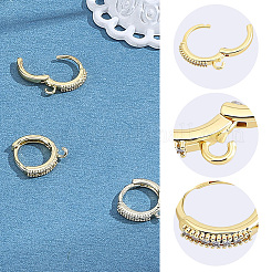 16Pcs Brass Hoop Earring Findings&nbsp;FIND-BBC0005-12