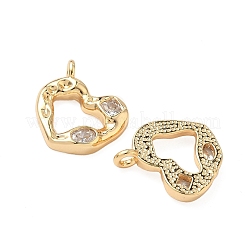 Brass Micro Pave Heart Cubic Zirconia Pendants&nbsp;KK-S531-21G