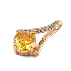 Brass Micro Pave Cubic Zirconia Pendants&nbsp;X-KK-E795-22KCG-01