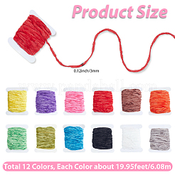 12Pcs 12 Colors Polyester Chenille Yarn Roll&nbsp;OCOR-SP0001-36