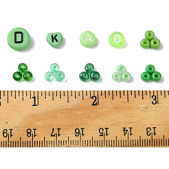 DIY Flat Round & Heart Acrylic & Glass Seed Beads Jewelry Making Findings Kits&nbsp;DIY-FS0006-43C