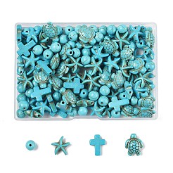 130Pcs 5 Styles Synthetic Turquoise Beads&nbsp;TURQ-FP0001-02