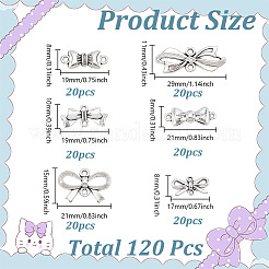 120Pcs 6 Styles Tibetan Style Alloy Connector Charms&nbsp;FIND-HY0004-17