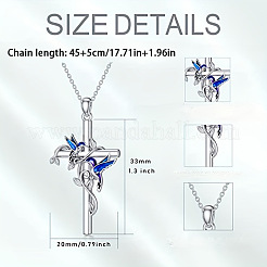 Cross with Bird Alloy Enamel Pendant Necklaces & Dangle Earrings Sets&nbsp;FS-WG79AEB-02