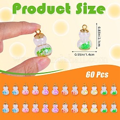 60Pcs 6 Color Luminous Glass Bottle Pendant&nbsp;JX867A