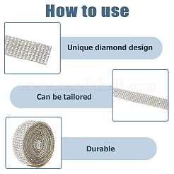 4Rolls 2 Colors Self Adhesive Glass Rhinestone Tape&nbsp;DIY-HS0002-47