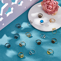 80Pcs 5 Colors Iron Adjustable Ring Components&nbsp;IFIN-HS0001-01B
