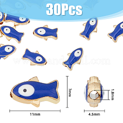 Light Gold Plated Alloy Enamel Beads&nbsp;ENAM-WH0001-24