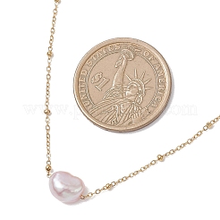 Natural Cultured Freshwater Pearl Potato Pendant 304 Stainless Steel Satellite Chain Necklaces for Women&nbsp;NJEW-JN05770
