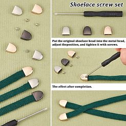 3 Sets 3 Colors Iron No Tie Shoe Lace Tip Decoration Kits&nbsp;DIY-NB0007-85