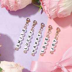 5Pcs 5 Styles Letter Opaque Acrylic Pendant Decorations&nbsp;HJEW-JM01993