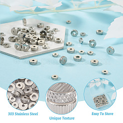 120Pcs 9 Styles 303 Stainless Steel Spacer Beads&nbsp;STAS-KS0001-17