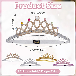 4Pcs 4 Colors Acrylic & ABS Plastic Beads Headbands&nbsp;OHAR-HY0001-09