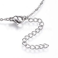 Non-Tarnish 304 Stainless Steel Initial Pendant Necklaces&nbsp;NJEW-P151-M-P