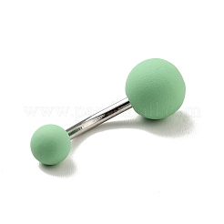 10Pcs Acrylic Round Beaded Curved Barbell&nbsp;AJEW-G041-03P