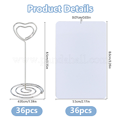 36Pcs Heart Zinc Alloy Name Card Holder&nbsp;AJEW-FH0009-25B