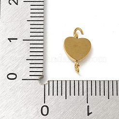 Ion Plating(IP) 304 Stainless Steel Enamel Heart Connector Charms&nbsp;STAS-G351-08G