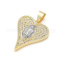 Brass Micro Pave Clear Cubic Zirconia Pendants&nbsp;KK-P350-26A-01