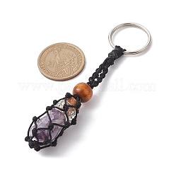 Natural Amethyst Wishing Bottle Keychain&nbsp;KEYC-JKC00726-02