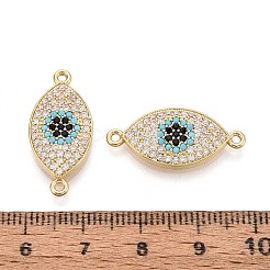Brass Micro Pave Colorful Cubic Zirconia Connector Charms&nbsp;KK-N284-02G