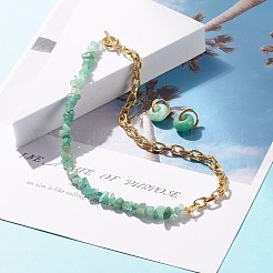 Natural Green Aventurine Chip Beads Jewelry Set&nbsp;SJEW-JS01223-07