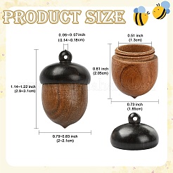 3Pcs 3 Colors Wooden Acorn Box Jewelry Pendants&nbsp;WOOD-CJ0002-64