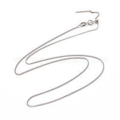 Anti-Tarnish Rhodium Plated 925 Sterling Silver Wheat Chains Necklace for Women&nbsp;STER-I021-04P