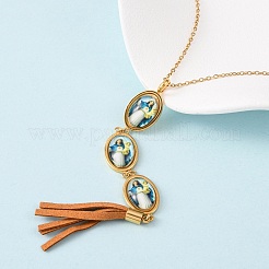 304 Stainless Steel Resin Pendant Necklaces & Stud Earrings Sets for Women&nbsp;SJEW-B022-02G