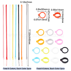 16 Sets 8 Colors Portable Electronic Cigarette Anti-Lost Necklace Lanyard&nbsp;AJEW-GF0006-18