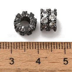 Brass Micro Pave Cubic Zirconia Beads&nbsp;KK-C072-25B