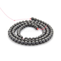 Frosted Electroplate Non-magnetic Synthetic Hematite Faceted Round Beads Strands&nbsp;G-P061-36