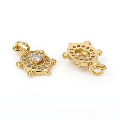 Brass Micro Pave Cubic Zirconia Charms&nbsp;ZIRC-L096-03G