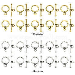 20Pcs 2 Colors Tibetan Style Alloy Toggle Clasps&nbsp;FIND-YW0004-23