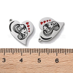 304 Stainless Steel Enamel Pendants&nbsp;STAS-M102-13P-02