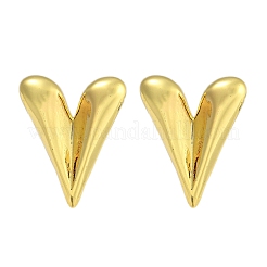 Rack Plating Heart Brass Stud Earrings for Women&nbsp;EJEW-G410-51G