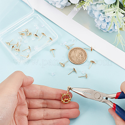 10 Pairs Brass Stud Earring Finding&nbsp;KK-HY0001-14