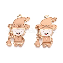 Halloween Theme Rack Plating Luminous Alloy Enamel Pendants&nbsp;ENAM-N056-234G