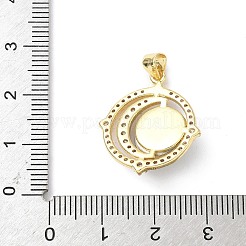 Brass Micro Pave Clear Cubic Zirconia with Resin Pendants&nbsp;KK-L239-048G-02