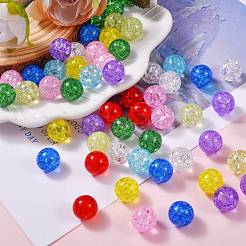 135G 9 Colors Transparent Crackle Glass Round Beads Strands&nbsp;CCG-SZ0001-02