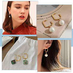 16Pcs Brass Square Stud Earring Findings&nbsp;KK-BC0010-93