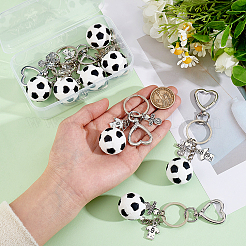 8Pcs PVC Football & Alloy T-Shirt with Soccer Ball with Word Pendant Decorations&nbsp;KEYC-PH01644