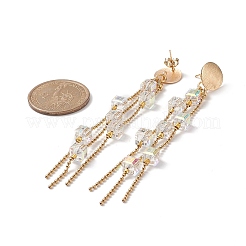 Crystal K9 Glass Cube Beaded Dangle Stud Earrings&nbsp;EJEW-TA00201