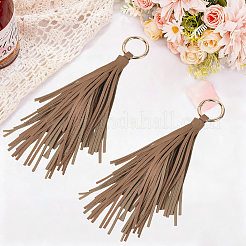 2Pcs PU Leather Tassel Pendant Keychains&nbsp;FIND-CL0002-41A