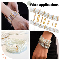 120Pcs 4 Styles Alloy Crystal Rhinestone Spacer Bars&nbsp;FIND-ME0004-07G